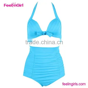 2016 Hot Sale Light Blue Girl Waterproof Swimsuit thumbnail-3