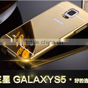 High Quality Fashion Gold Phone Case Bumper Mirror Case Cover For Samsung Galaxy S5 thumbnail-1