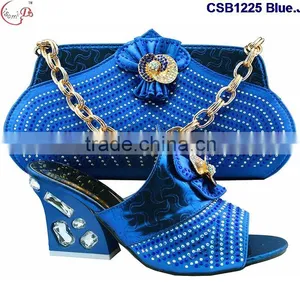 CSB1225 Chowleedee Fasion Latest Fashion Woman Italy Style High Heel Sandal Shoes With Matching Bag thumbnail-1