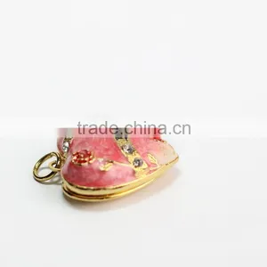New Fashion Pewter Enamel Heart Pendant Openable thumbnail-3