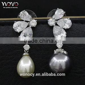 2016 New Model Silver Zirconia Earrings Jewelery Latest Design Of Pearl Earrings thumbnail-5