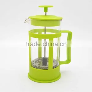 350ml COLOR BOROSILICATE GLASS COFFEE PRESS/COFFEE PLUNGER thumbnail-1