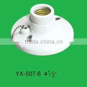 E27 Ceiling Porcelain Lampholder With Switch YX-507-6 thumbnail-1