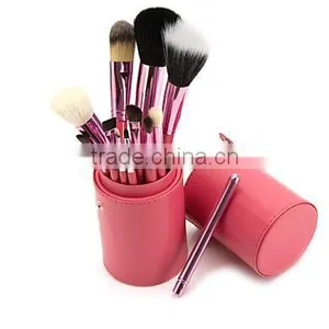 Professional 4 Colors New 12 Pcs Makeup Brush Cosmetic Make Up Brushes Set With Cup Holder Case Kit thumbnail-2