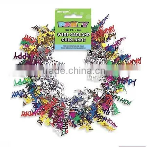 HOT SALE 9 Feet Multi Colors Birthday Wired Christmas Tinsel Garlands for Present Wrapping Decorations thumbnail-1
