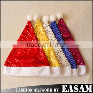 Decorations Xmas Colorful Funny Sequins Christmas Santa Hats thumbnail-1