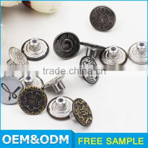 20mm Denim Metal Shank Custom Jeans Engraved Buttons thumbnail-4