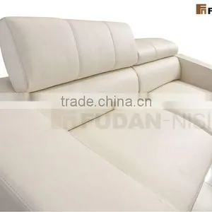 Minimalist Indoor Furniture White Leather Sectional Sofa Made in China thumbnail-3