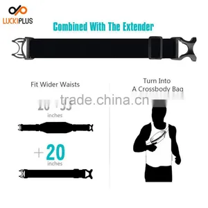 Luckiplus Running Belt Waist Pack,Sweatproof Reflective Belt Waist Bag for 6S/PLUS Transparent Touch Screen Running Black thumbnail-2