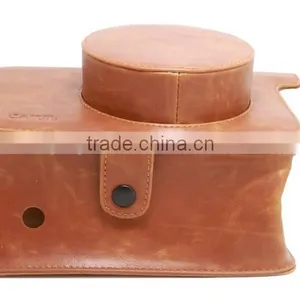 New Brown Instax W300, PU Leather Camera Case Bag For Fujifilm Instax Camera thumbnail-2