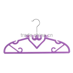Velvet Flocked Heart Hanger With Shoulder Notches/. thumbnail-2