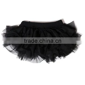 Baby Girl Chiffon Black Short Pants Diaper Cover Baby Tripp Ruffle Pants thumbnail-1