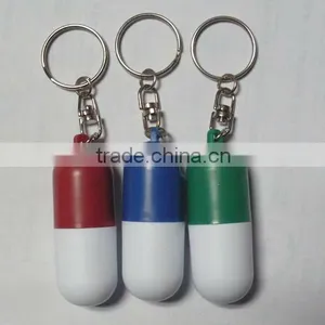 Capsule Shaped Pill Box/pill Box/plastic Pill Box With Keyring SYH011 thumbnail-1