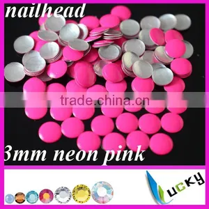 2014 New Design Hotfix Nailheads Neon Pink Color HOT-FIX Iron on Rhinestuds thumbnail-1