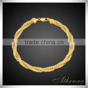 New Style 18K Gold Vacuum Plated Copper Chain Jewelry Charm Bracelet thumbnail-1