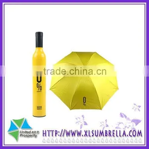 21''Plastic Gift Folding Bottle Advertising Umbrella thumbnail-1