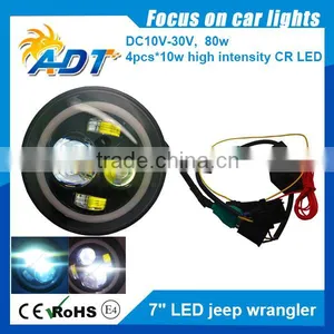 Round 7 Inch LED Headlight Black for 76-86 Jeep CJ-7 thumbnail-1