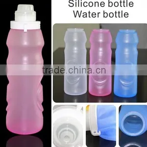BPA Free Heat Resistant Collapsible Silicone Bottle Food Grade Reusable Fodable Bottle thumbnail-5