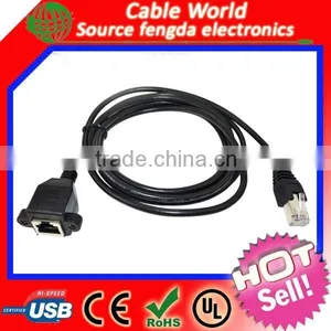 2015 NEW Cat5e RJ45 Male to Female Panel Mount Ethernet Network Cable With M3 Screw thumbnail-5
