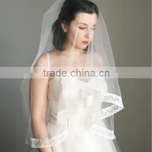 Hot Selling One Layer Lace Bridal Veils thumbnail-3