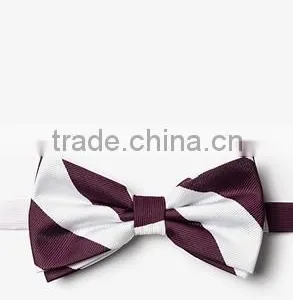 2016 Custom Design Pre-tie Jacquard Polyester Striped Bow Ties for Boys thumbnail-5
