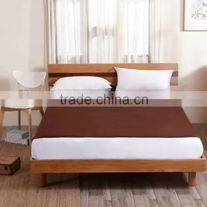 TPU Laminated Waterproof Brown Queen Polar Fleece Fitted Sheets thumbnail-2