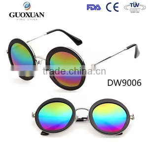 YWGX Past FDA CE UV400 Test Reminiscent Colorful Pattern Best Round Classic Sunglasses thumbnail-1