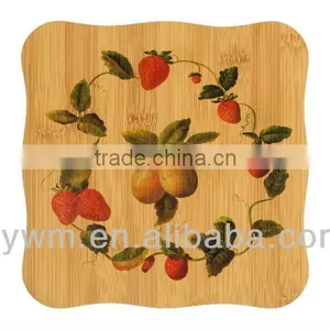 High Quality Eco - Friendly Square Flower Home Package Bamboo Wooden Drink Coaster thumbnail-1