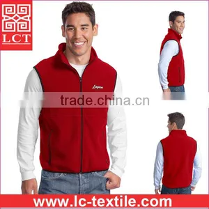 Supply 2015 Best Selling 13-ounce 100% Filament Polyester Embroidered Fleece Vest Featuring Zip-close Pockets(LCTU0041) thumbnail-4