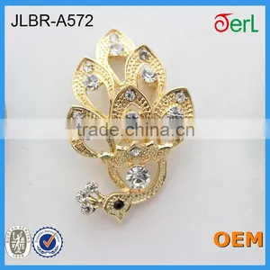 Handmade Accessories Women Brooch Big Peacock Shape Crystal Rhinestone Brooch thumbnail-1