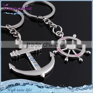 Funky Silver Custom Engraved Metal Anchor Keychain thumbnail-1