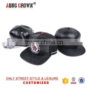 Custom Cap Leather Cap/flat Brim Leather Cap/leather Cap for Unisex thumbnail-3