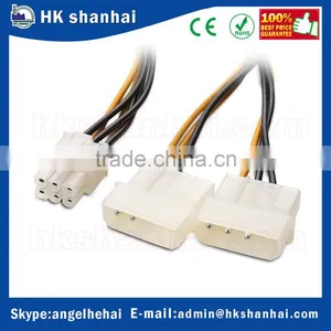 Trend 2017 Low Price Video Graphics Card 6 Pin PCIE to 2x 4 Pin Molex LP4 Power Cable PCI Express Power Splitter Adapter Cable thumbnail-2