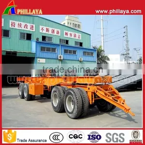 20FT 40FT Flatbed Skeletonal Semi Container Dolly Trailer With Turntable Drawbar thumbnail-1