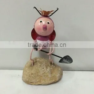 2015 Newest Design Labybug Garden Stakes Metal Ladybug Garden Decoration Garden Stakes Working Ladybug With Flower thumbnail-6