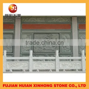 Natural Carved White Stone Columns and Stone Balustrade thumbnail-1
