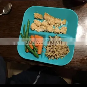 100% BPA Free Microwaveable Dishwasher Safe Silicone Plates For Baby&Kids&Children thumbnail-2