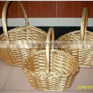Golden Color Basket Decoration Willow Wicker Gift Basket thumbnail-1