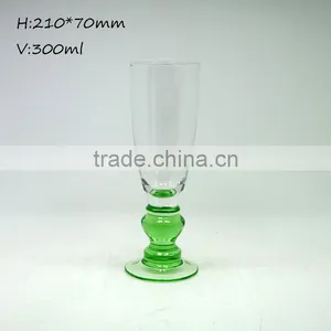 Unique Design Champagne Flute Wine Glass Green Stemware thumbnail-3