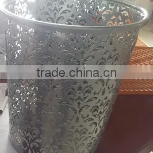 Popular Design Fashion Decorative Metal Iron Engraving Waste Bin, Trash Bin, Trash Can thumbnail-2