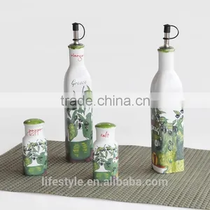 Ceramic Sell Oil & Vinegar Set,Stoneware With Decal thumbnail-4