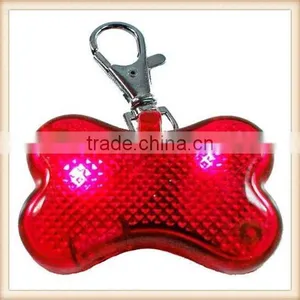 New 2 LED Bone Shape Powerful LED Keychain Mini Luminous Key Chain Pet Warning Light LED Flashing Light Lamp Portable Keyring thumbnail-2