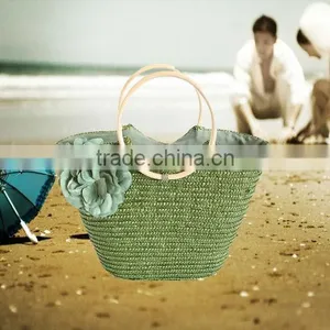 Straw Tote Bag Straw Handbag Cheap Straw Beach Bag thumbnail-1