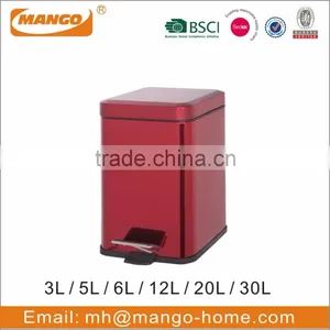 Metallic Colored Tin Metal Trash Can thumbnail-3