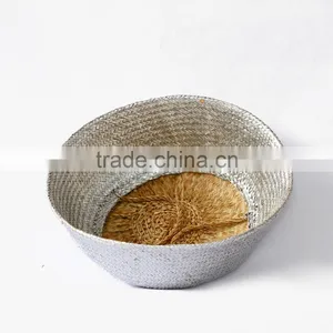 Gold and Silver Seagrass Storage Baskets, Belly Seagrass Baskets thumbnail-5