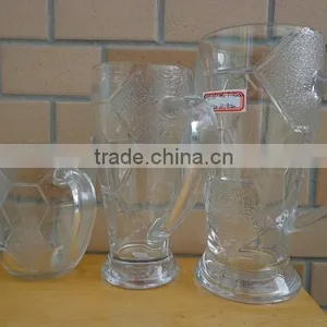 Different Size Football Cup Beer Cup Glass Mug With Handle thumbnail-1