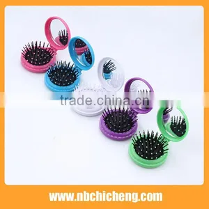Good Quality Folding Comb With Mirror Mini Round Shape Folding Comb Mirror thumbnail-2