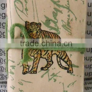 Handmade Hardcover Leopard Printed Thread Closure Diary thumbnail-1