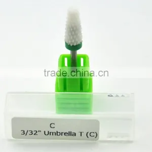 Electric Drill Manicure File Nail Art Tool White Flame Bit Ceramic Nail Drill Bit thumbnail-3