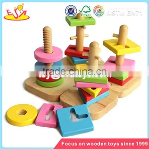 Wholesale Colorful Wooden Sort and Stack Toy Intelligence Wooden Sort and Stack Toy W11C001 thumbnail-1